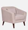 Claro Fabric 1 Seater Sofa in Beige Colour