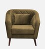 Claro Velvet 1 Seater Sofa in Brown Colour
