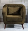 Claro Velvet 1 Seater Sofa in Brown Colour
