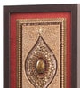 Red & Brown Beads Raw Silk Framed Wall Art