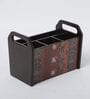 Brown Elephant Print MDF Cutlery Holder