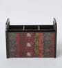 Brown Elephant Print MDF Cutlery Holder