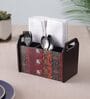 Brown Elephant Print MDF Cutlery Holder