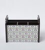 Brown Flower Print MDF Cutlery Holder