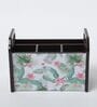 Brown Green Leaf Print MDF Cutlery Holder