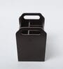 Brown Green Leaf Print MDF Cutlery Holder
