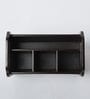 Brown Green Leaf Print MDF Cutlery Holder