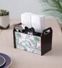 Brown Green Leaf Print MDF Cutlery Holder