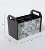 Brown Green Leaf Print MDF Cutlery Holder