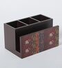 Brown Elephant Print MDF Cutlery Stand