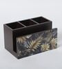 Brown Gold Leaf Print MDF Cutlery Stand