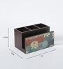 Brown Lotus Print MDF Cutlery Stand