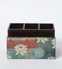 Brown Lotus Print MDF Cutlery Stand