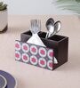 Brown Red Rose Print MDF Cutlery Stand
