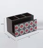 Brown Red Rose Print MDF Cutlery Stand