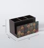 Brown Window Print MDF Cutlery Stand