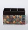 Brown Window Print MDF Cutlery Stand