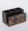 Brown Window Print MDF Cutlery Stand