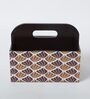 Brown Brown and White Print MDF Cutlery Holder