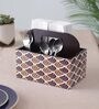 Brown Brown and White Print MDF Cutlery Holder