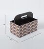 Brown Brown and White Print MDF Cutlery Holder