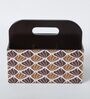 Brown Brown and White Print MDF Cutlery Holder