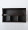 Brown Brown and White Print MDF Cutlery Holder
