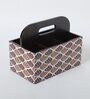 Brown Brown and White Print MDF Cutlery Holder