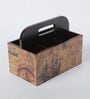 Brown Abstract Print MDF Cutlery Holder