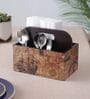 Brown Abstract Print MDF Cutlery Holder