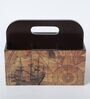 Brown Abstract Print MDF Cutlery Holder