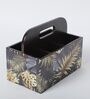 Brown Gold Leaf Print MDF Cutlery Holder
