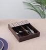 Brown Brown and White Print MDF Cutlery Holder