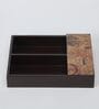 Brown Abstract Print MDF Cutlery Holder
