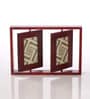 ClasiCraft Brown Wooden Double Revolving Photo Frame