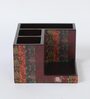 Brown Elephant Print MDF Desk Organizer