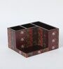 Brown Elephant Print MDF Desk Organizer