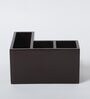 Brown Red Rose Print MDF Desk Organizer