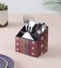 Brown Elephant Print MDF Cutlery Holder