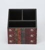 Brown Elephant Print MDF Cutlery Holder