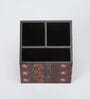 Brown Elephant Print MDF Cutlery Holder