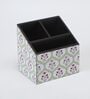 Brown Flower Print MDF Cutlery Holder