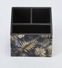 Brown Gold Leaf Print MDF Cutlery Holder