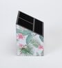 Brown Green Leaf Print MDF Cutlery Holder