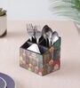 Brown Window Print MDF Cutlery Holder