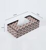 Brown Brown and White Print MDF Tissue Holder