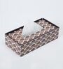Brown Brown and White Print MDF Tissue Holder