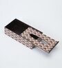 Brown Brown and White Print MDF Tissue Holder