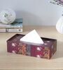 Brown Elephant Print MDF Tissue Holder