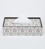 Brown Flower Print MDF Tissue Holder